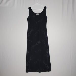 Sheri Martin Maxi Slip Dress 14 Black Sequin Martini Wine Spirits Party NYE 90s